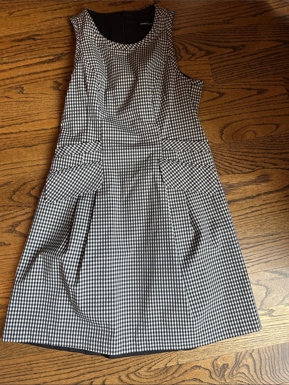 Nanette Lepore Black and White Gingham Midi Dress